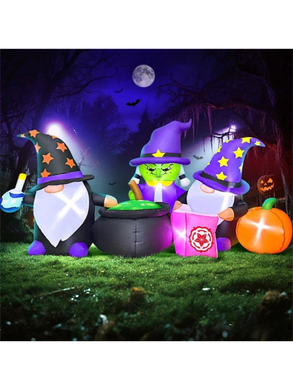 🎃7FT Halloween Inflatable Pumpkin Witches Gnomes Refine Poison Decorations